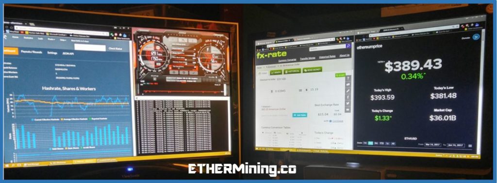 Ether Mining Company - mining rig dashboard